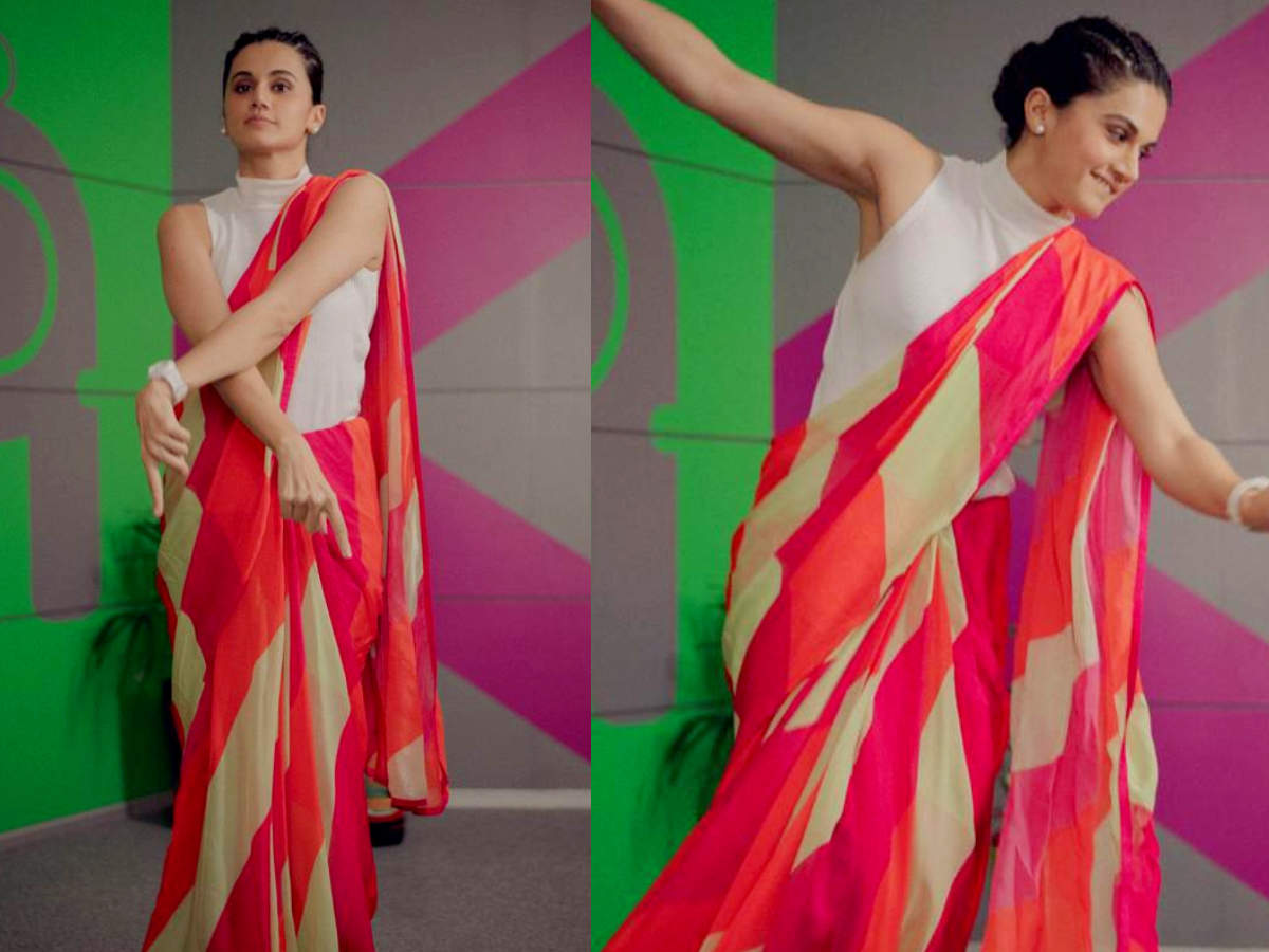 Taapsee Pannu just gave her sari a cool style twist! - Times of India
