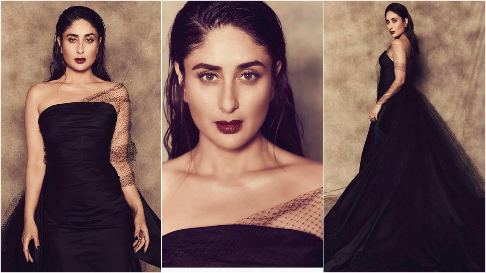 Kareena Kapoor gives out some serious 'Black Swan' vibes in classic black  satin gown and bold slicked back hairstyle | Hindi Movie News - Bollywood -  Times of India