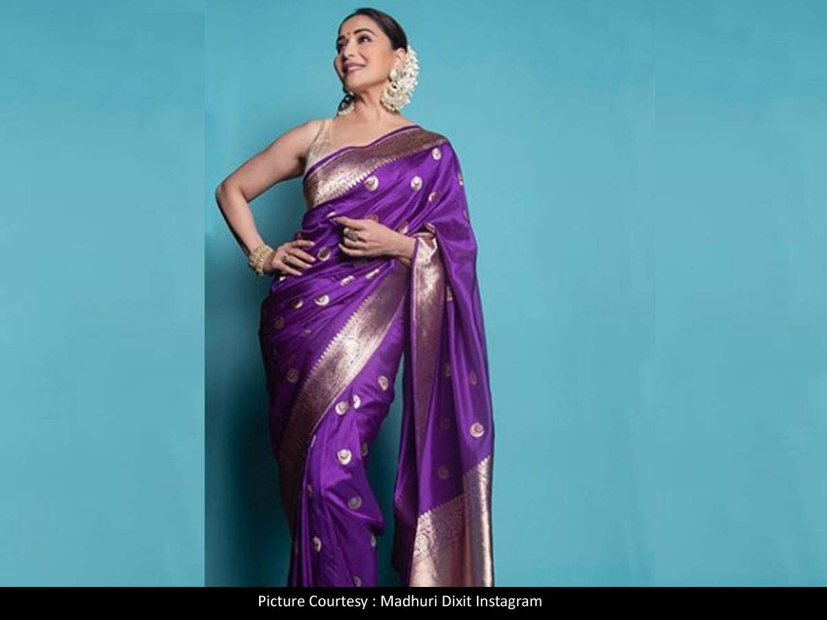 ​Madhuri Dixit looks gorgeous in THIS purple shade of saree