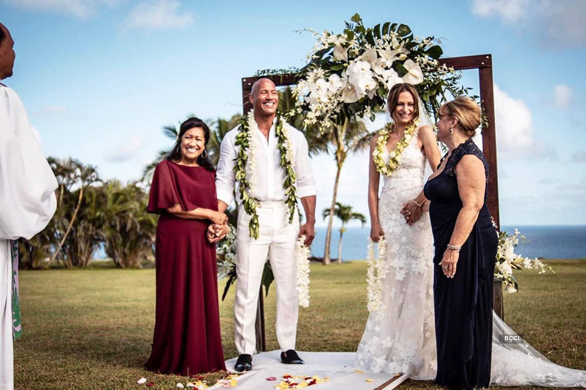 Dwayne Johnson and Lauren Hashian wedding pictures