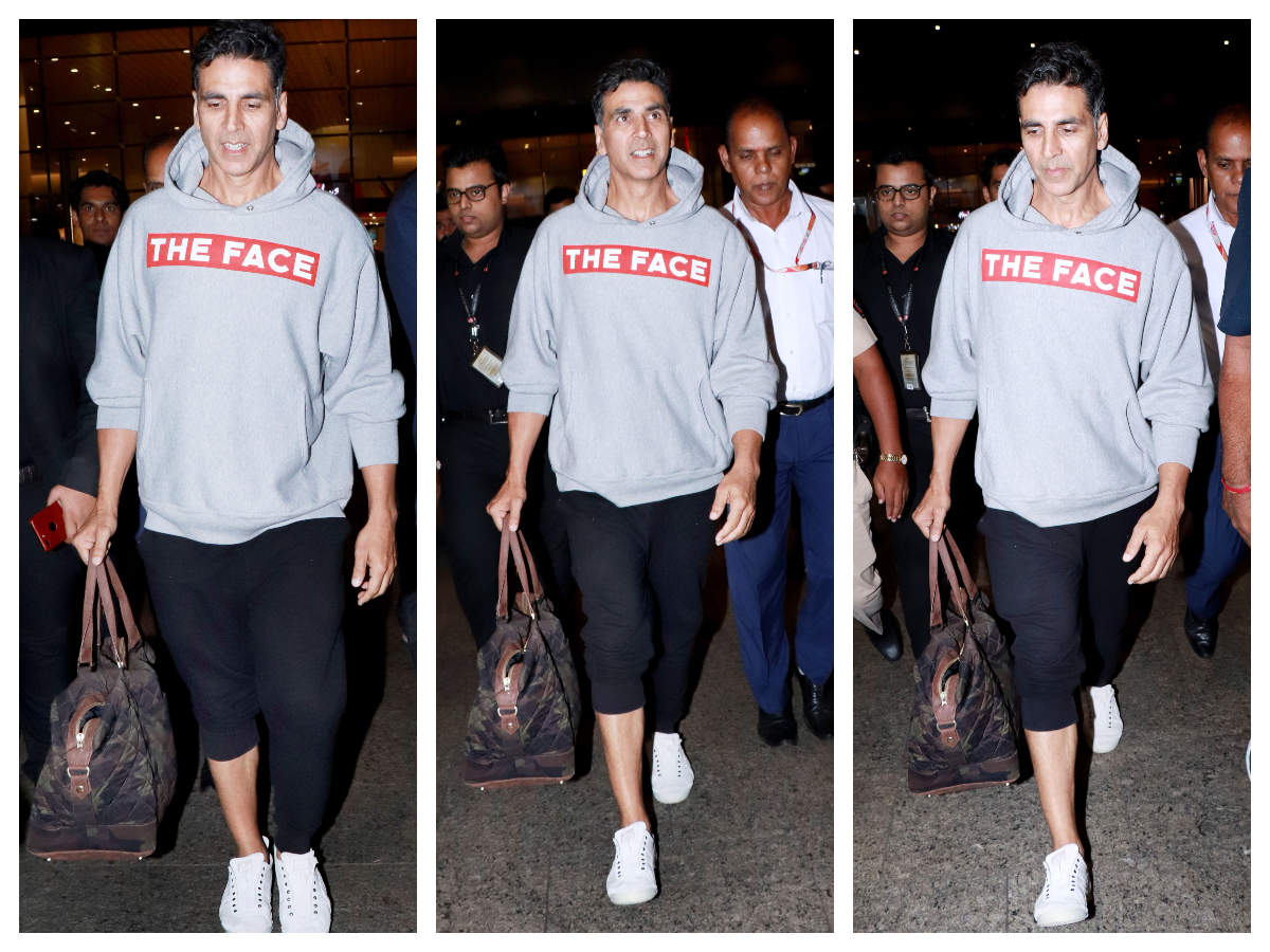 Akshay Kumar has his airport fashion game right on point as he returns from London