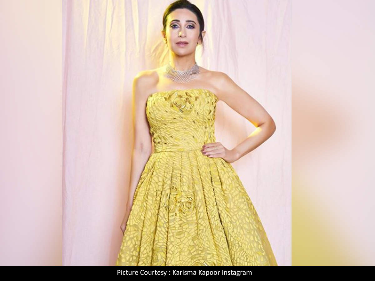 Karisma Kapoor looks gorgeous in THIS yellow evening gown