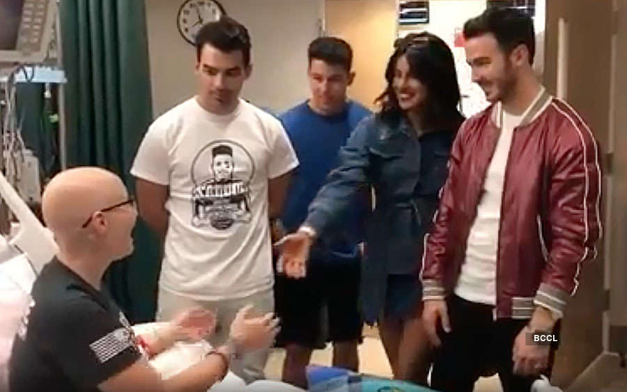 Priyanka Chopra and Nick Jonas meet ailing fan in hospital