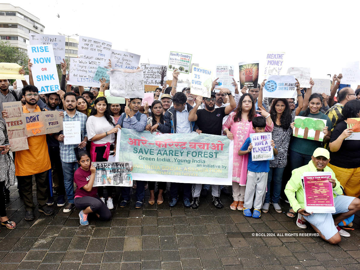 Angry Mumbaikars take to streets against slashing of Aarey forest trees