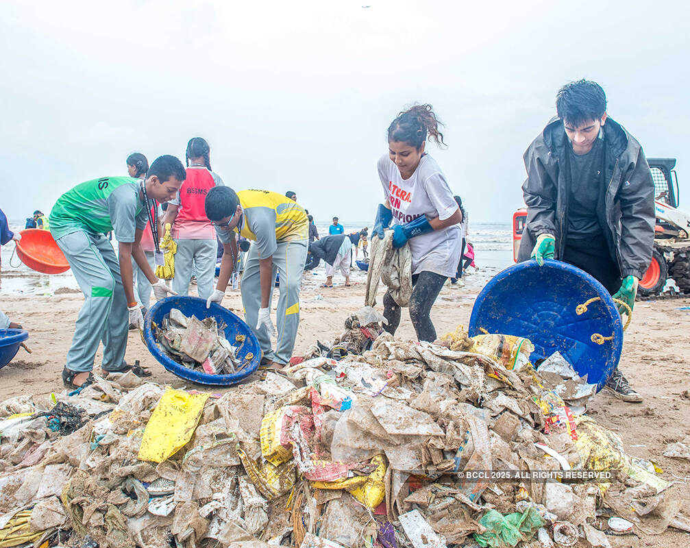 Clean-up drive at Versova beach