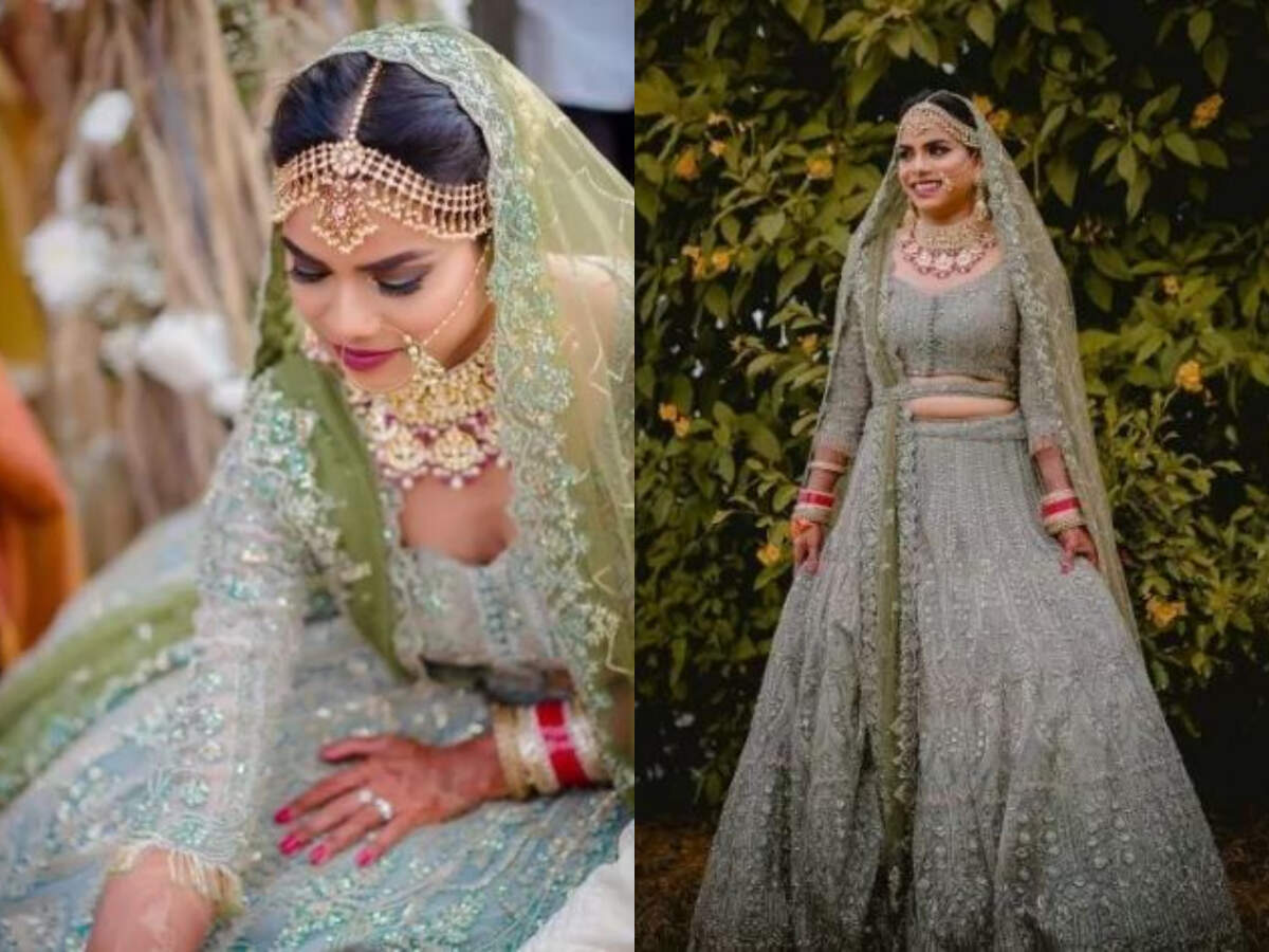 sea green bridal lehenga