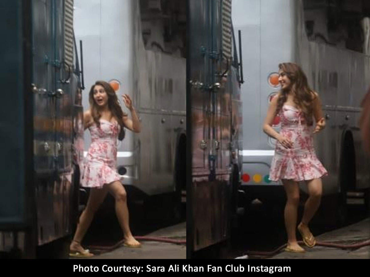 ​​Photos: Sara Ali Khan resumes ‘Coolie No. 1’ shoot looking pretty in pink