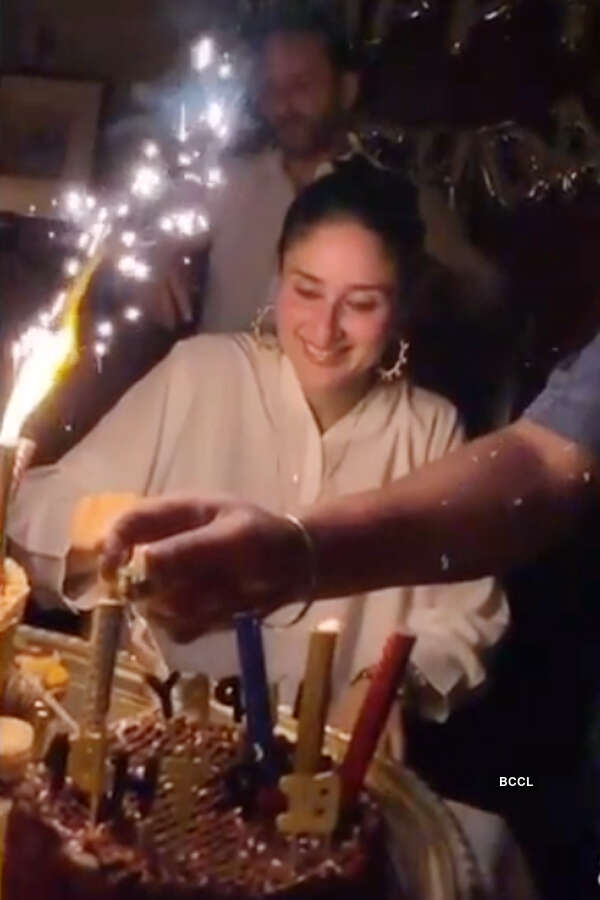 Inside photos: Kareena Kapoor shares a kiss with Saif Ali Khan post her birthday cake-cutting ceremony