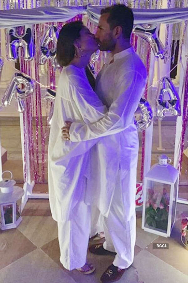 Inside photos: Kareena Kapoor shares a kiss with Saif Ali Khan post her birthday cake-cutting ceremony