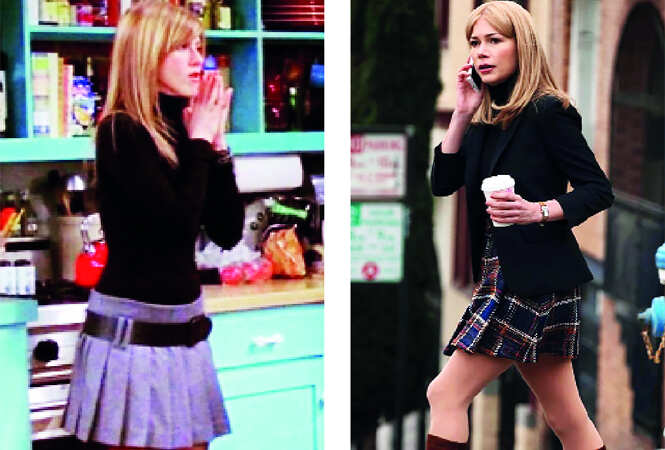 rachel green black mini skirt