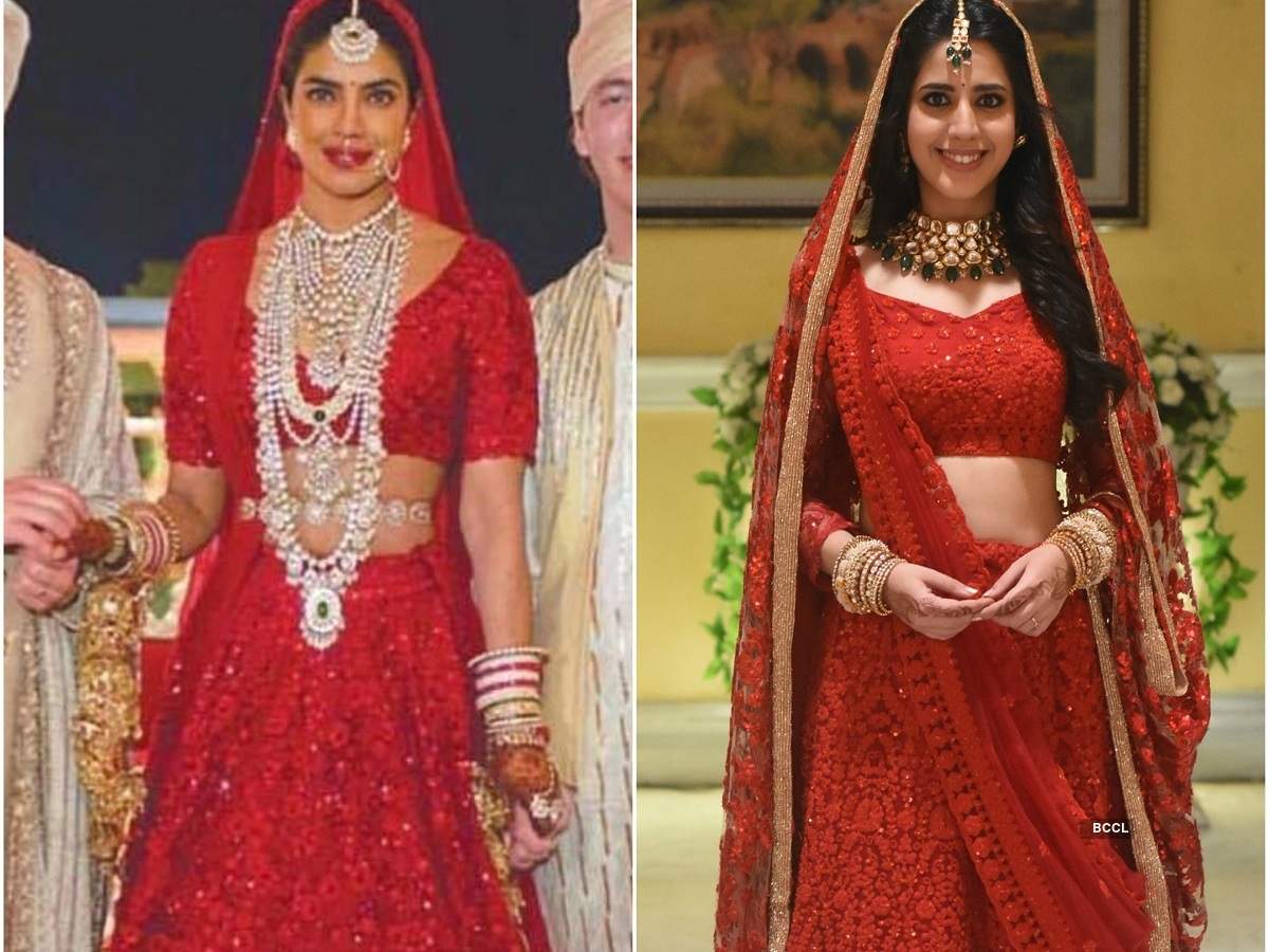 Actress Simran Pareenja copies Priyanka Chopra's bridal look for her reel wedding