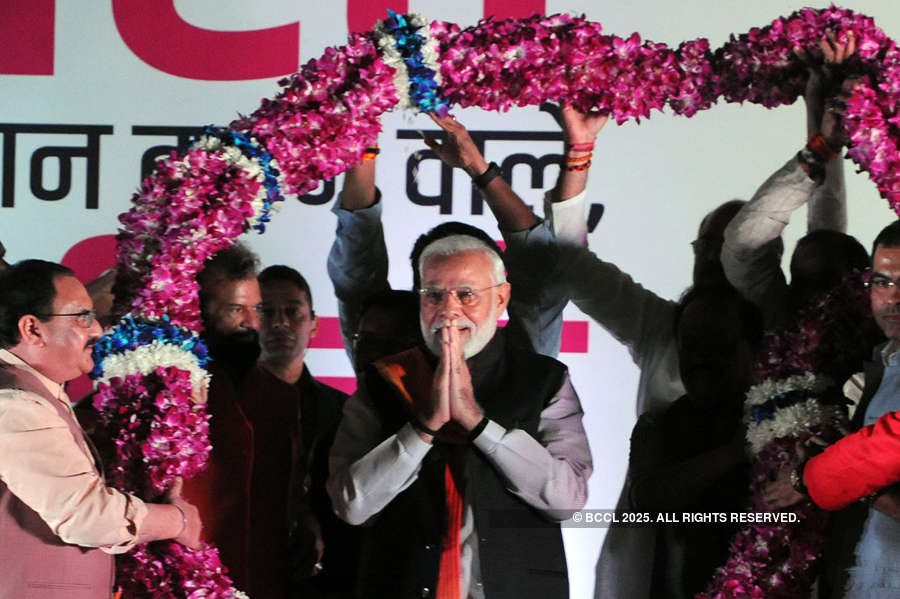 In pics: PM Modi accorded grand welcome on return from US