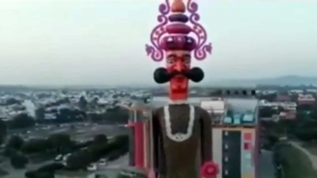 World's tallest Ravan at 221 feet in Chandigarh prepares for Dussehra