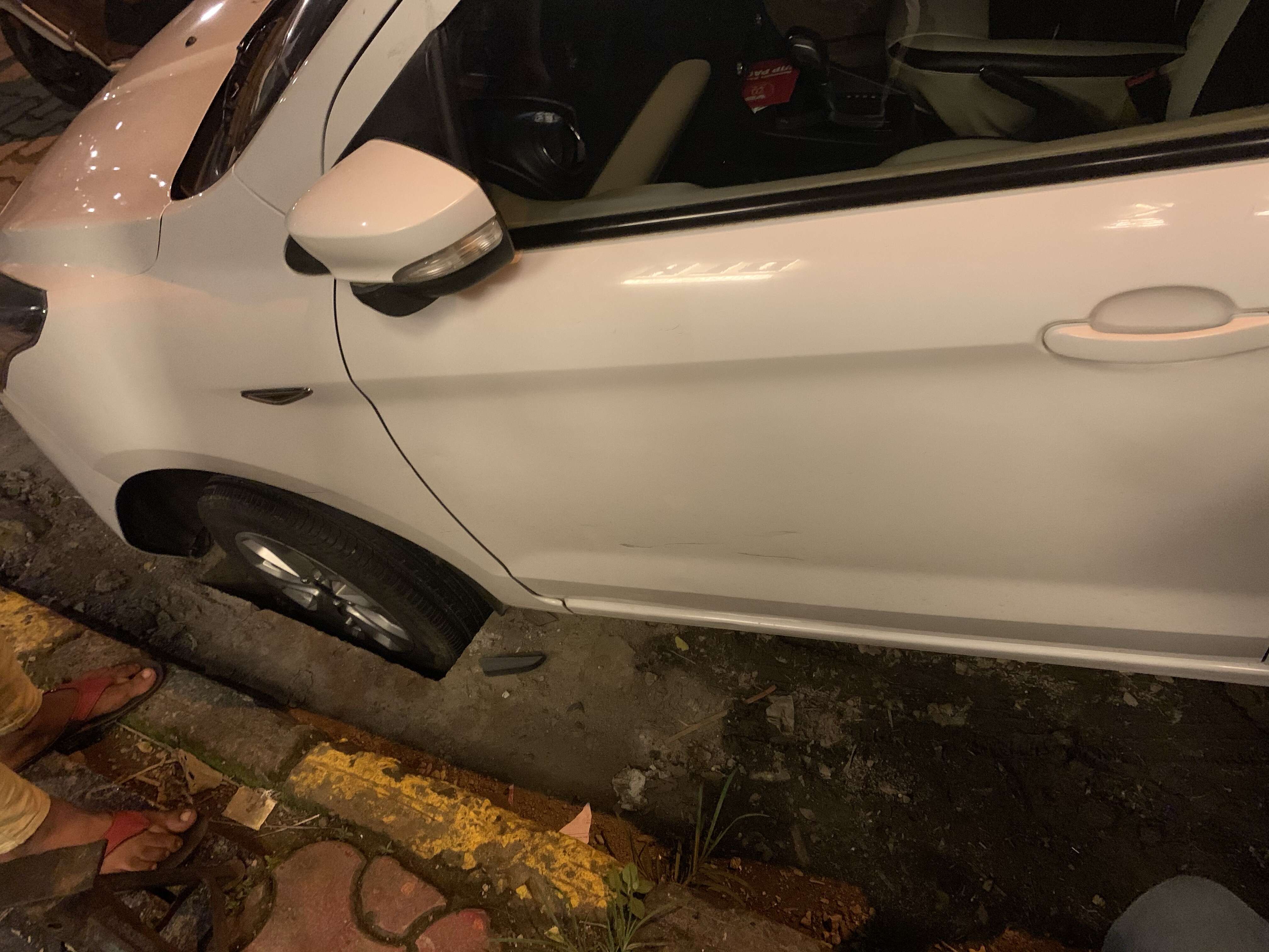 Citizen Reporter Car Stuck In Open Gutter
