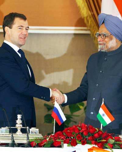 Dmitry Medvedev arrives in Delhi