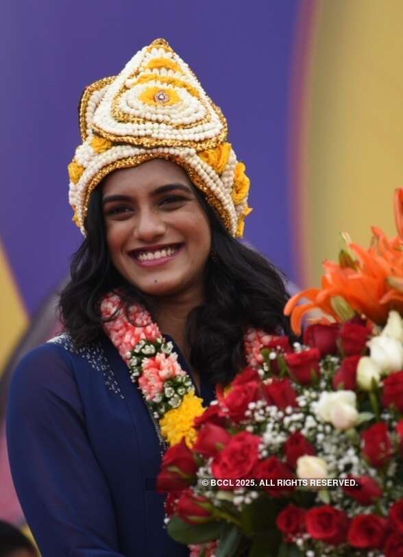 Spectacular pictures from PV Sindhu's felicitation ceremonies
