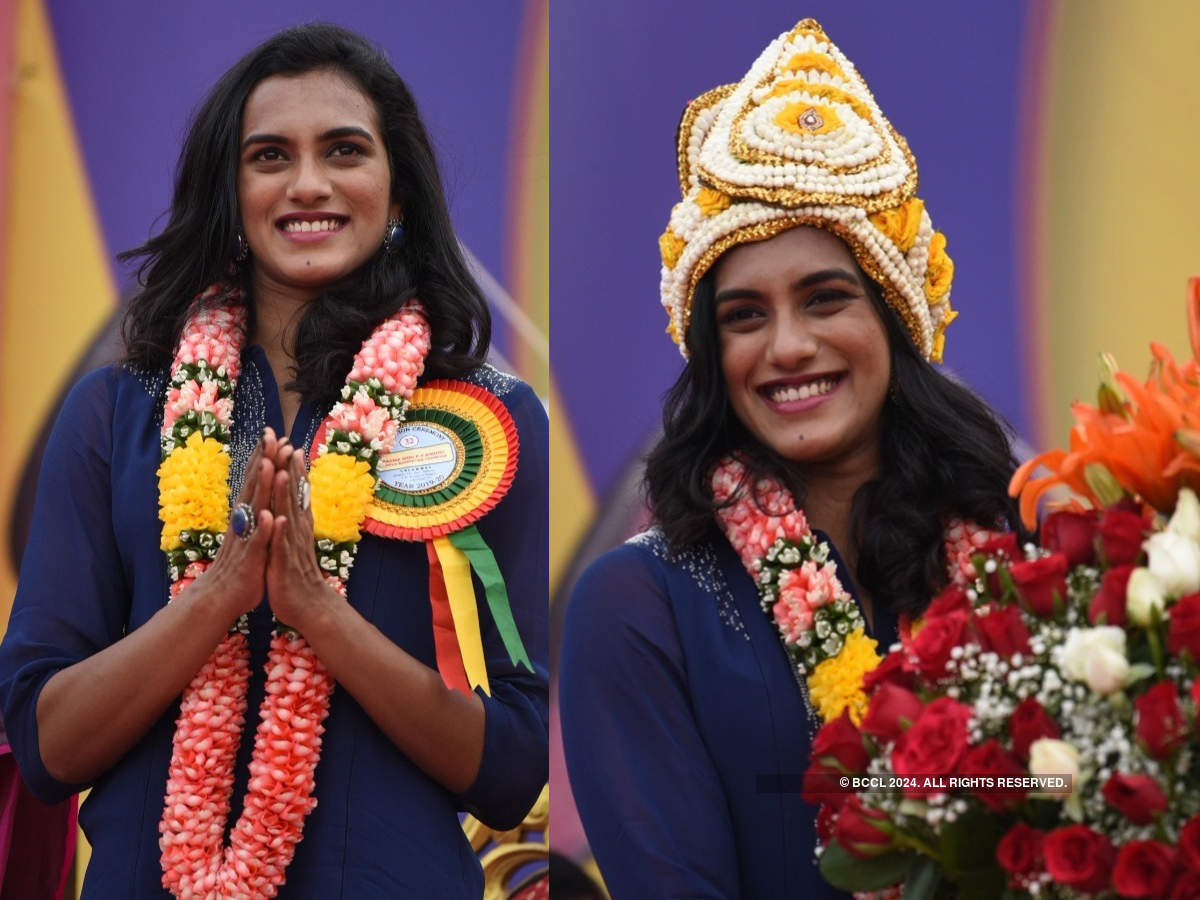 Spectacular pictures from PV Sindhu's felicitation ceremonies