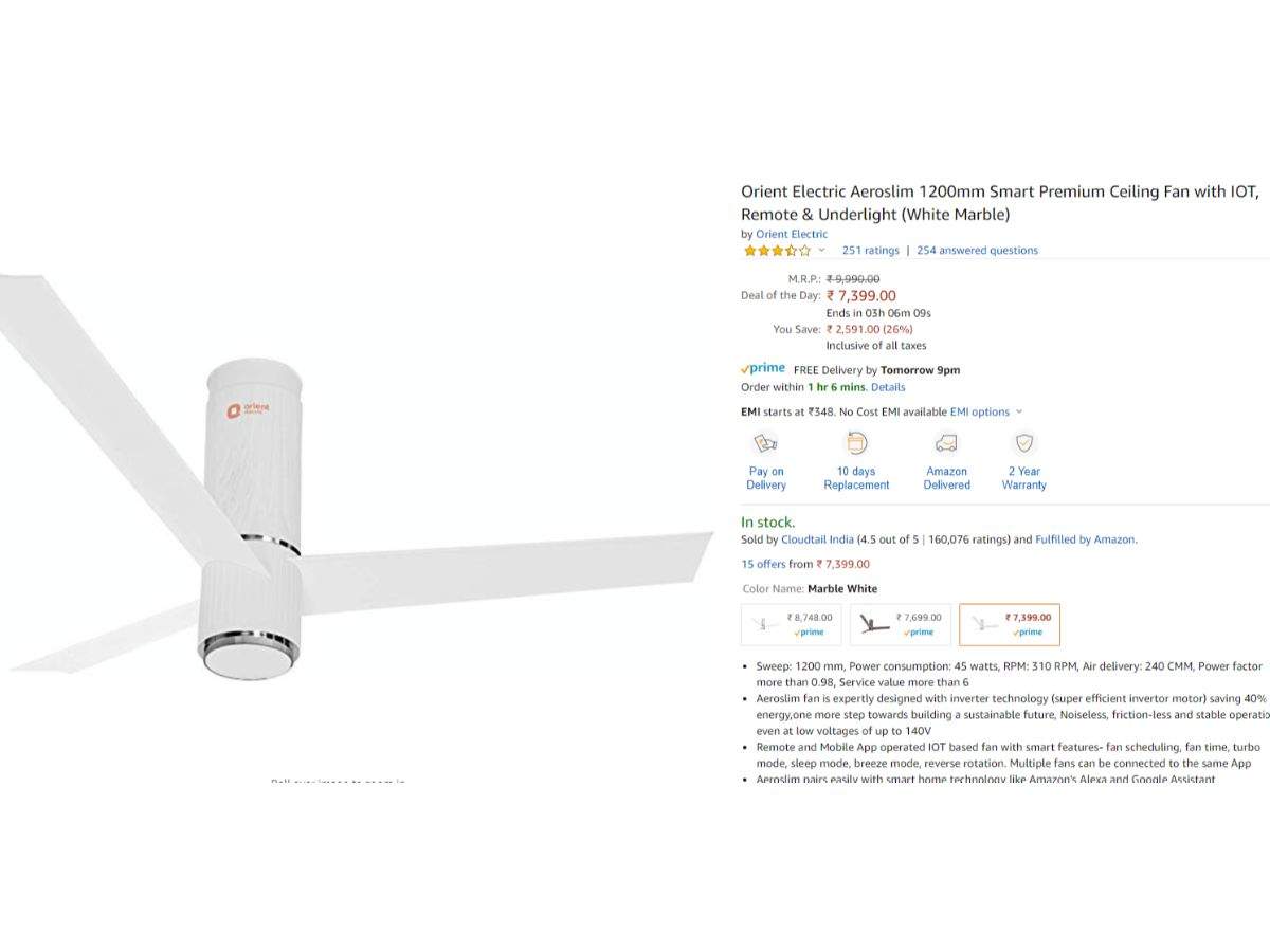Orient Electric Aeroslim Smart Ceiling Fan Available At Rs