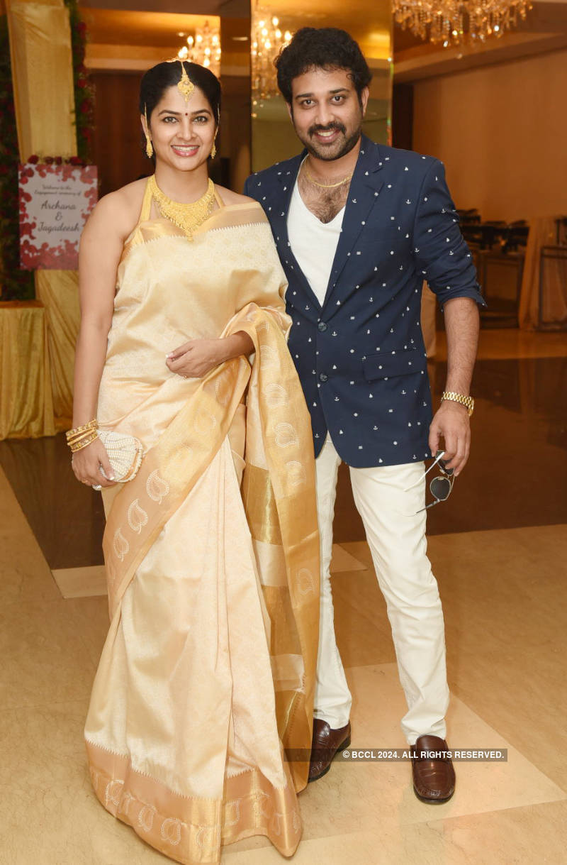 Tollywood actress Archana Shastry gets engaged to boyfriend Jagadeesh in a traditional ceremony