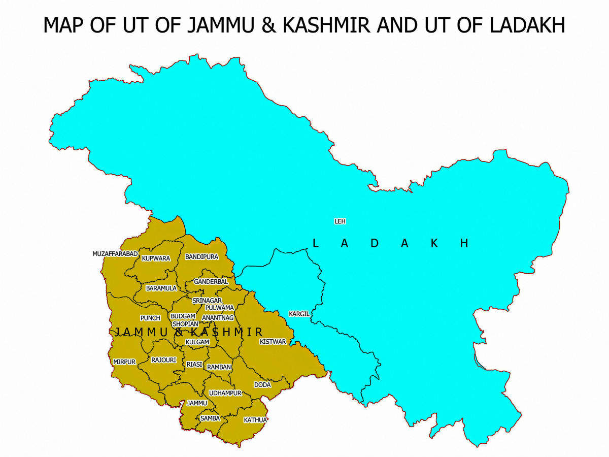 india political map jammu and kashmir Govt Releases New Political Map Of India Showing Uts Of J K india political map jammu and kashmir