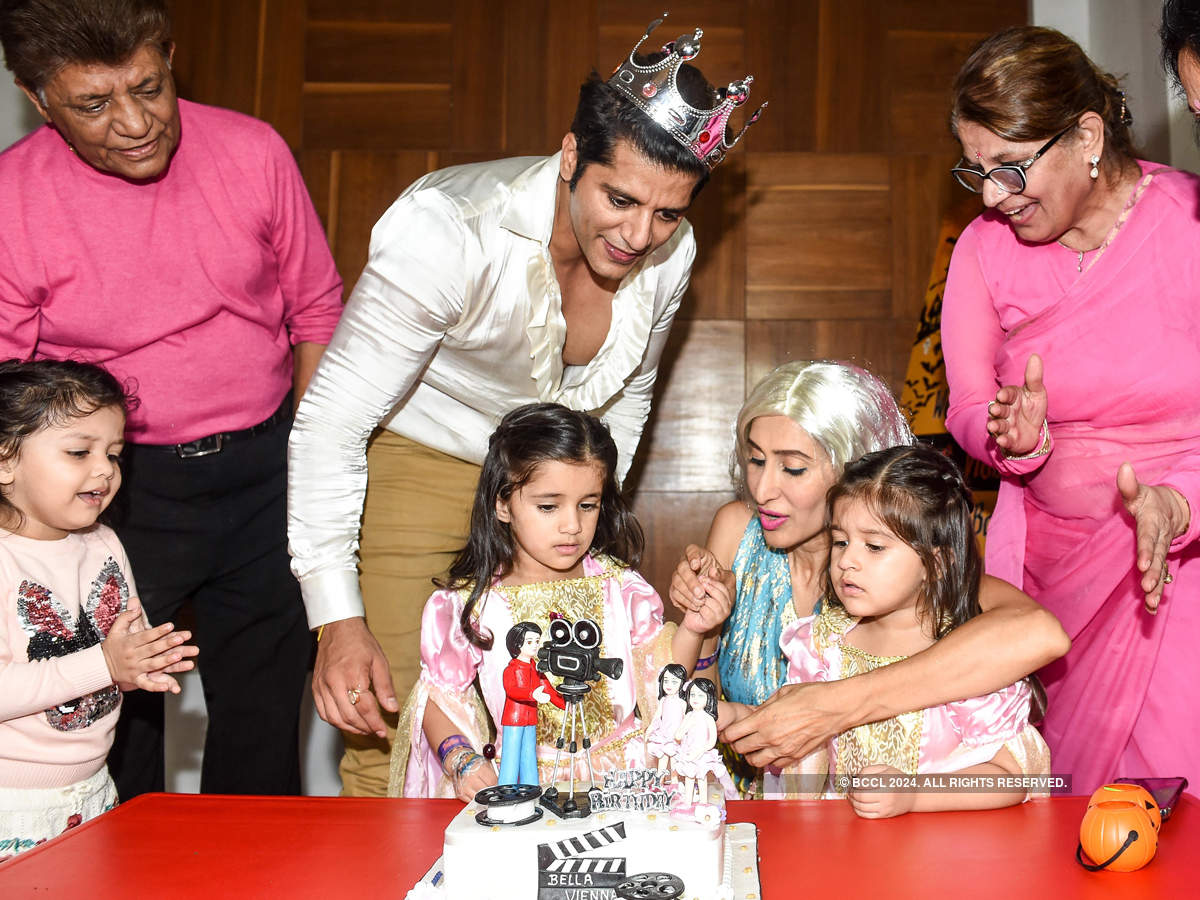 Karanvir and wife Teejay throw a Halloween-themed birthday party for twin daughters