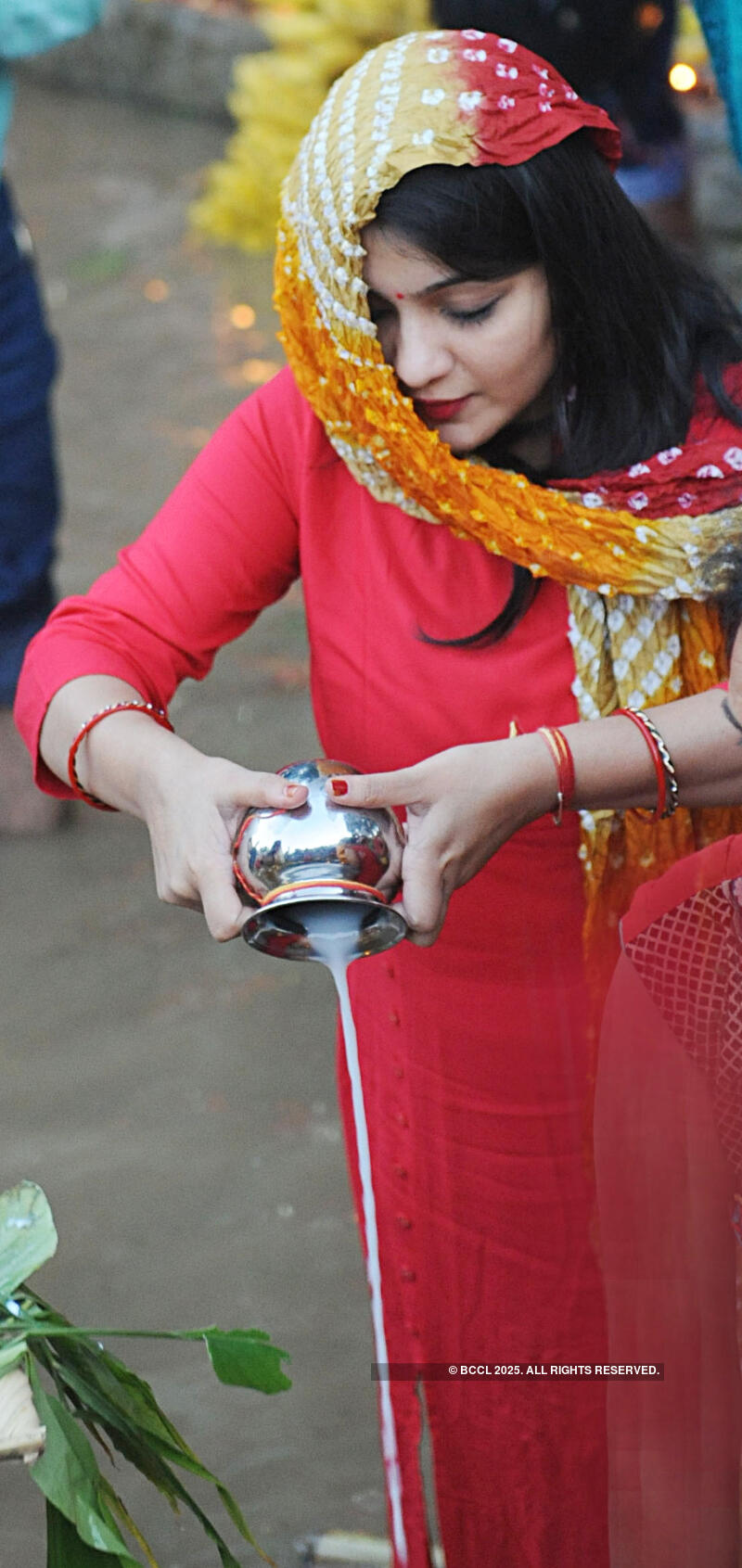 Ddevotees gathered at Hebbal Lake to celebrate Chhath Puja