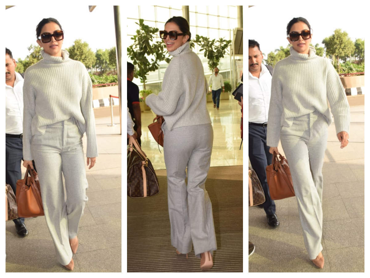 Airport Style: Deepika Padukone dons black sleeveless top with