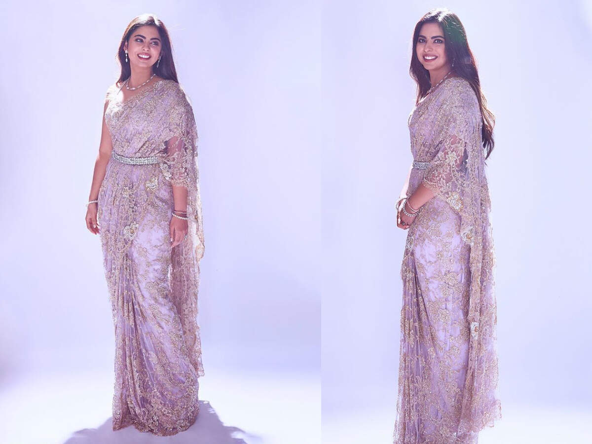 sequin saree isha ambani