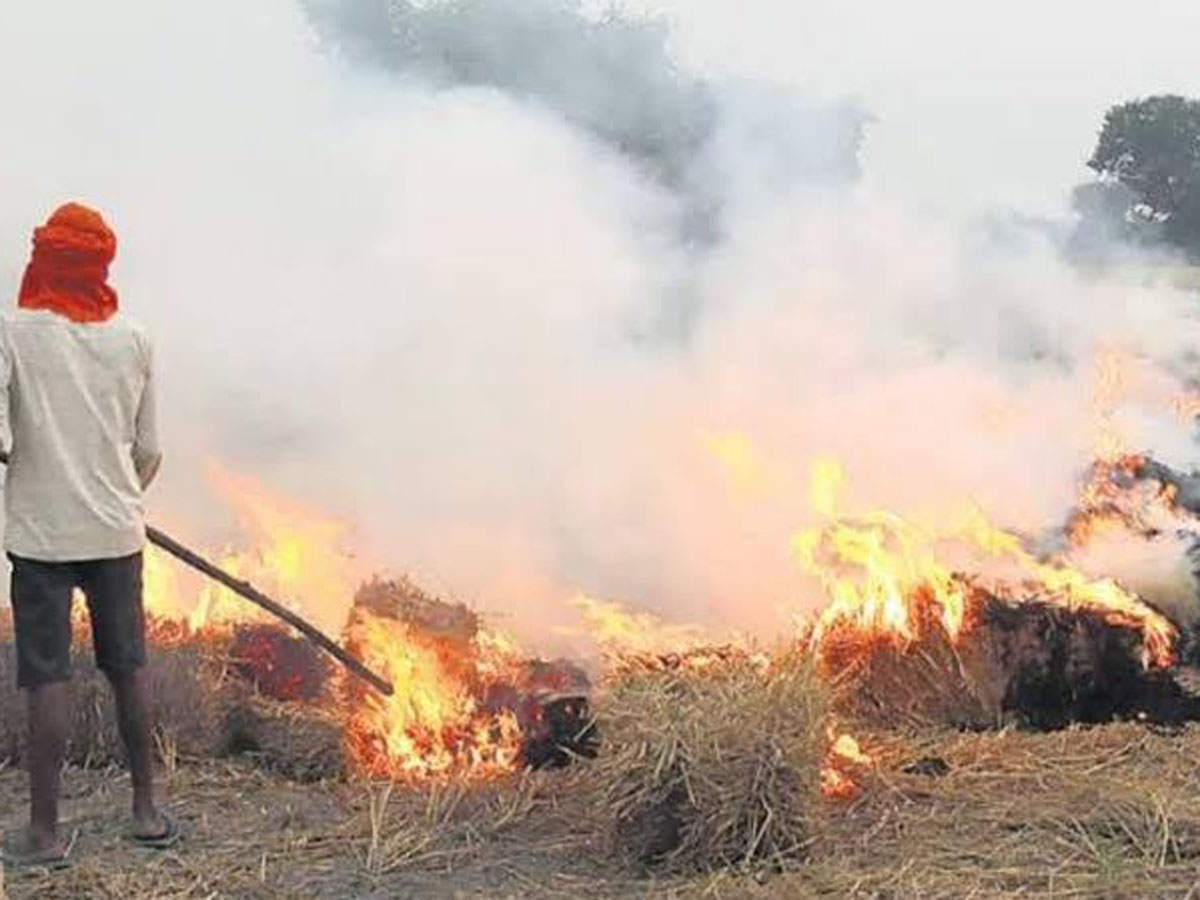 The Burning Air. Straw Burning.