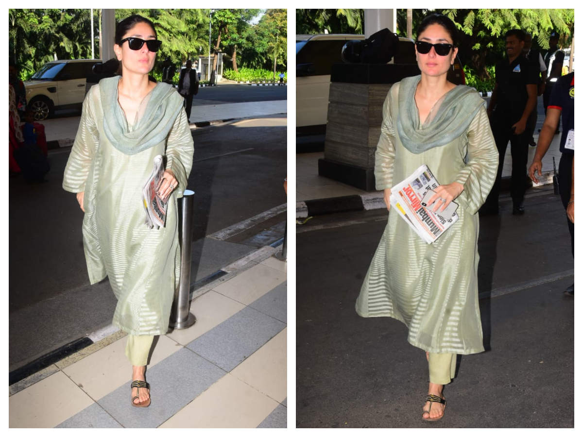 Photos: Kareena Kapoor Khan opts for a desi look at the airport as she jets off to Amritsar