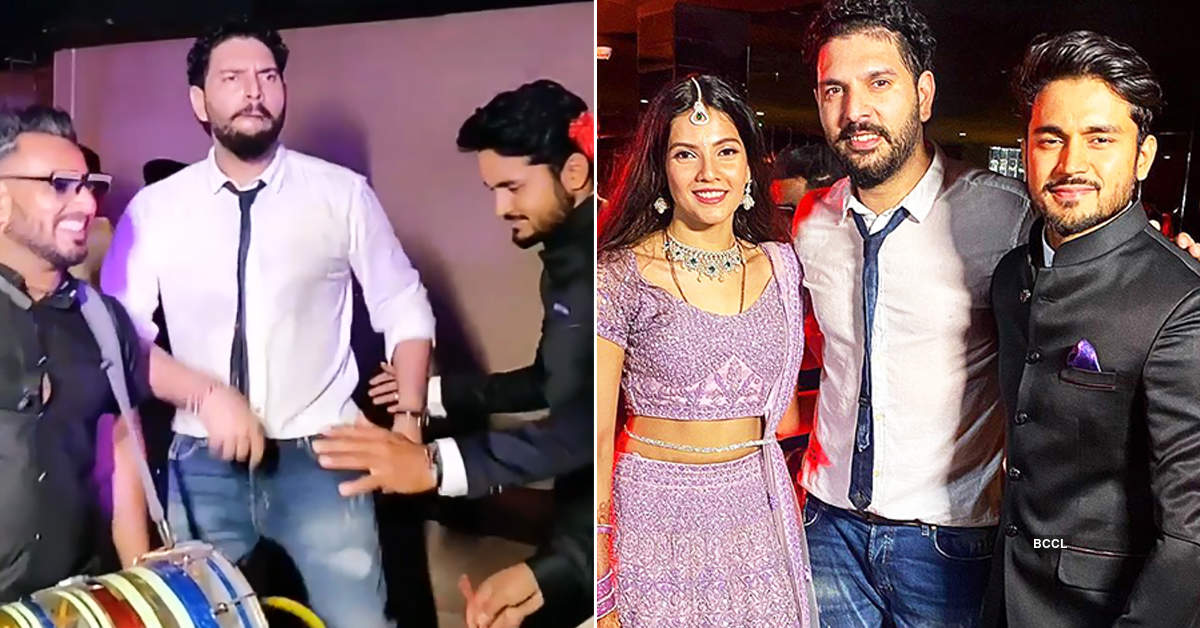 Yuvraj Singh grooves to Punjabi beats at Manish Pandey & Ashrita Shetty’s wedding reception