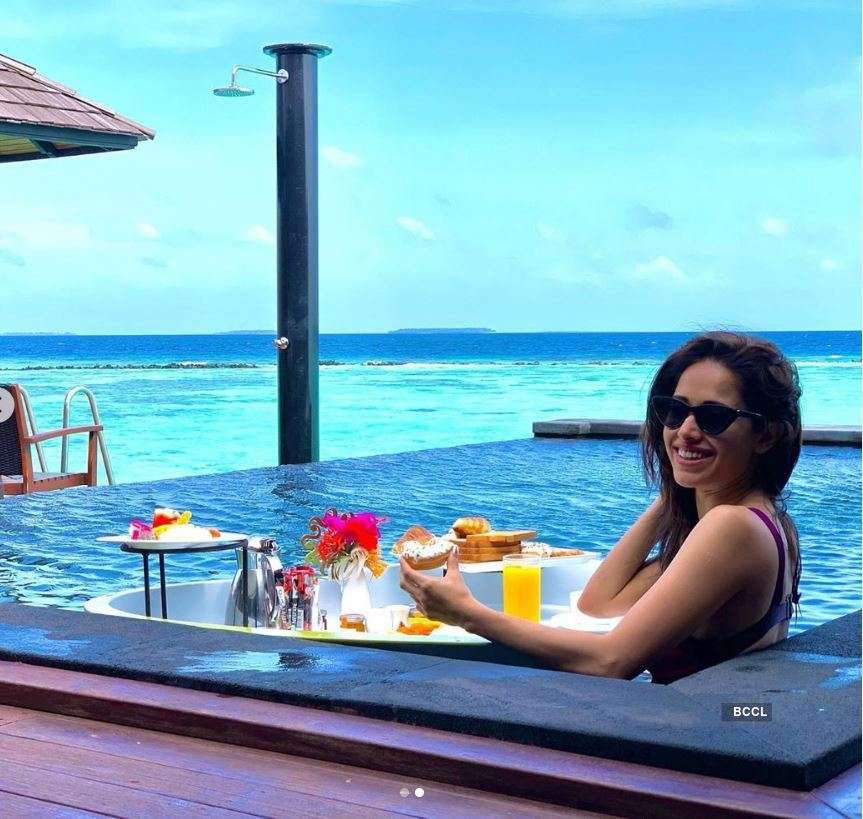 Holiday pictures: Nushrat Bharucha relishes 'Floating Breakfast' in Maldives