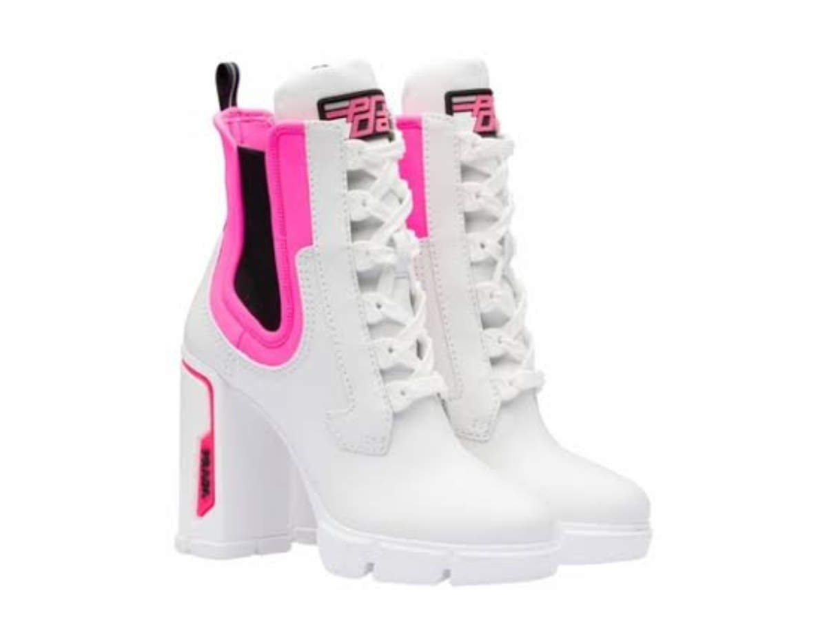 prada boots pink