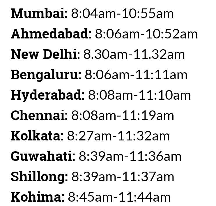 Solar Eclipse on 26th December 2019, 8:08 AM to 11:44 AM: Delhi, Pune, Jaipur, Lucknow, Kanpur, Nagpur, Indore, Kolkata, Chennai, Ahmedabad, Surat Bhopal, Vishakhapatnam, Ludhiana and Agra