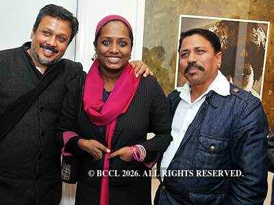 Samit Das, Mithu and Dharmendra Rathore pose for a photograph during ...
