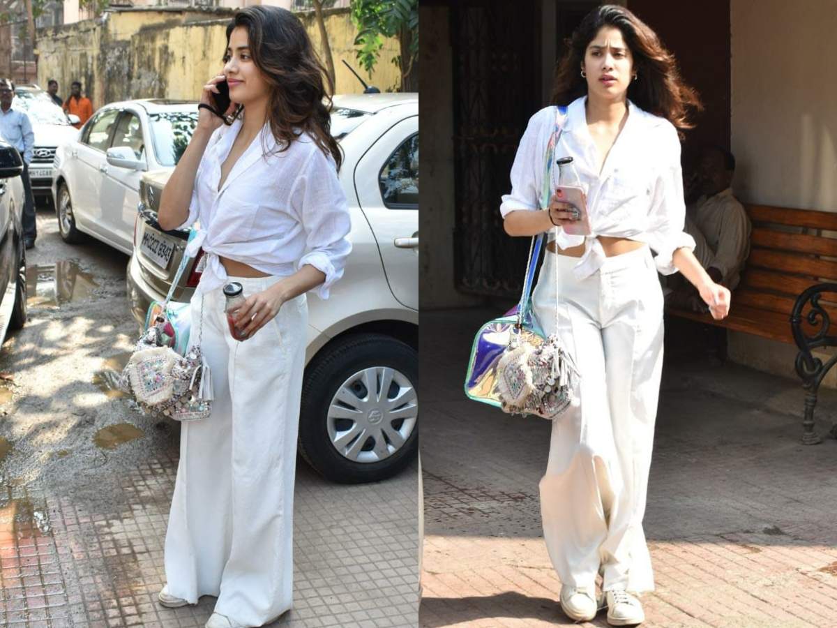 PHOTOS: Janhvi Kapoor looks uber-chic as she steps out of the gym wearing  white tie-