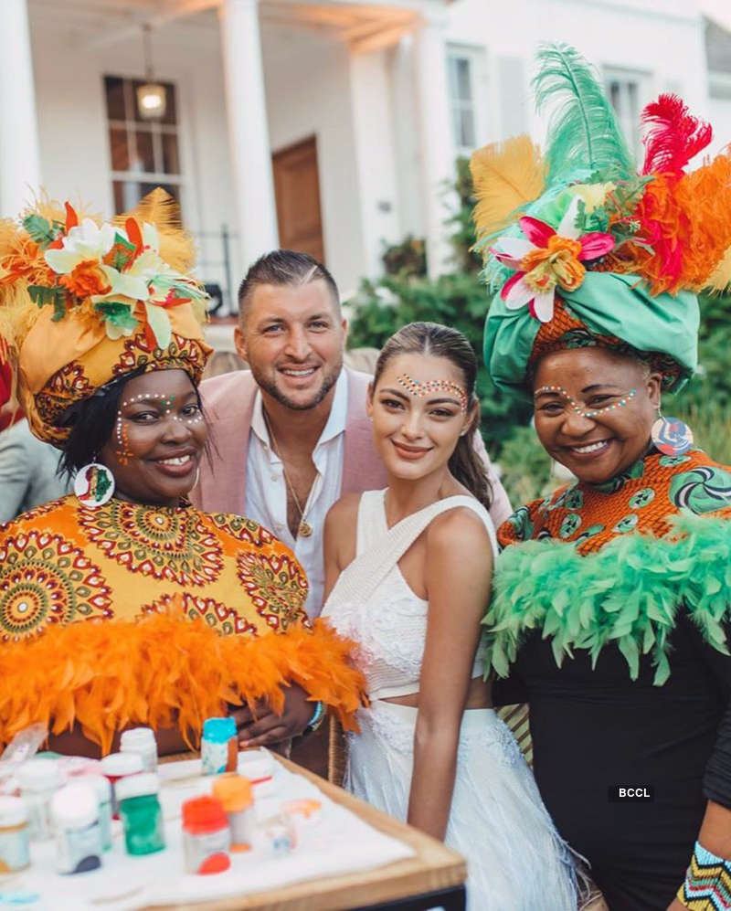 Tim Tebow and Demi-Leigh Pose Together in Sunset Photo