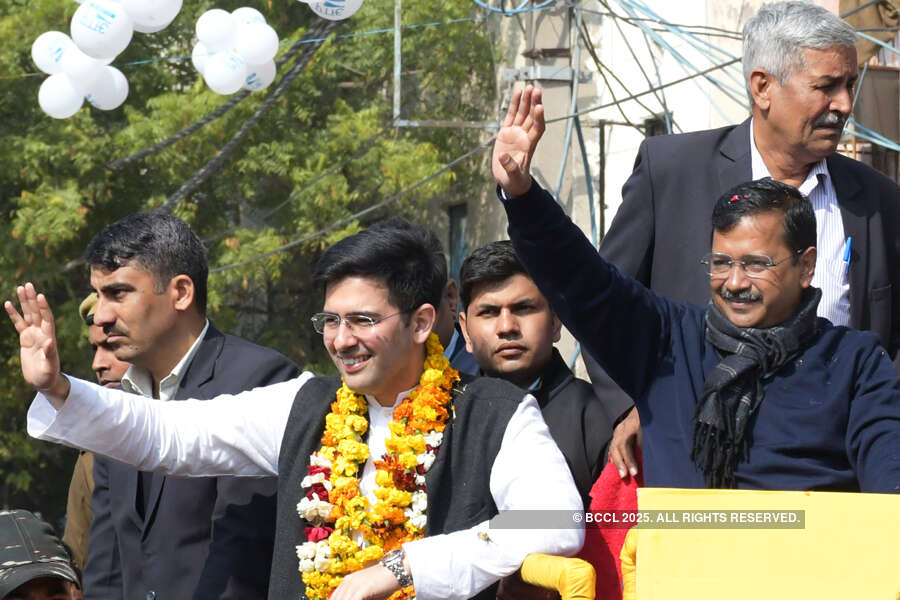 Pictures from full-throttle election campaign in Delhi