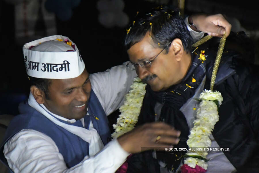 In pics: Arvind Kejriwal holds roadshows in Delhi