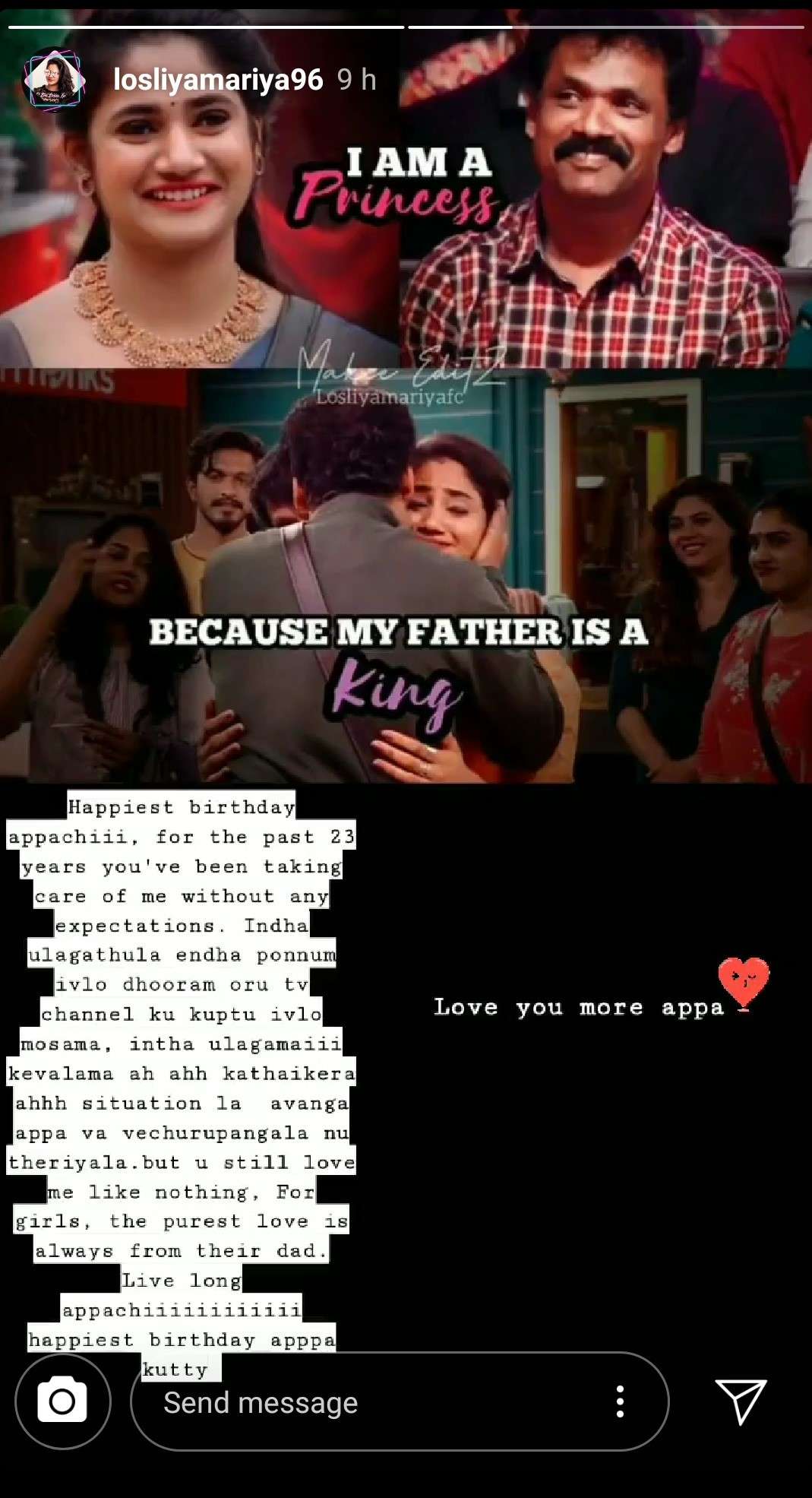 Bigg Boss Tamil 3 Fame Losliya Shares An Emotional Note For Dad Mariyanesan On His Birthday See Post Times Of India