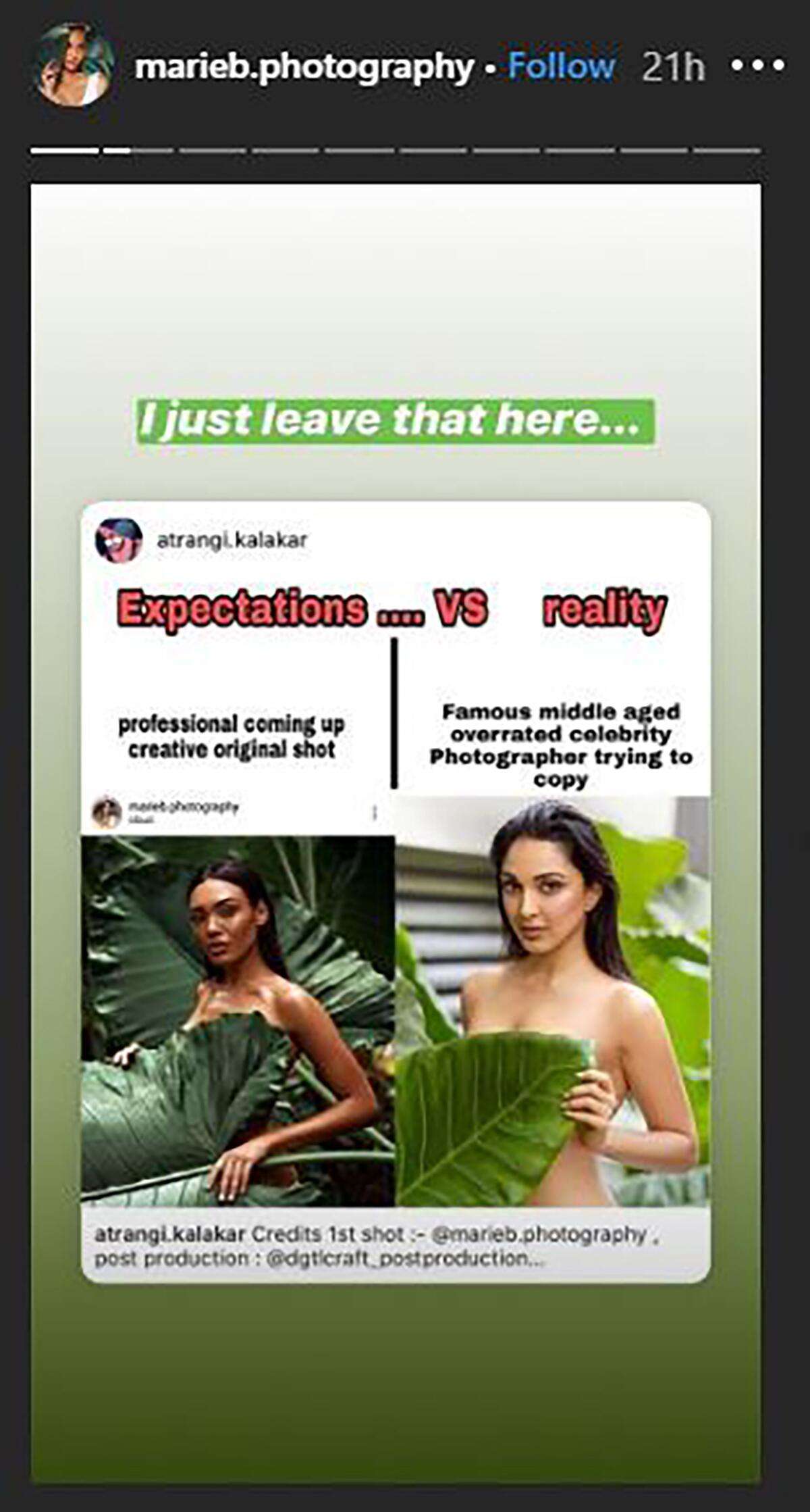Kiara Advani says 'eww' to creepy comment about her leaf photoshoot. Watch