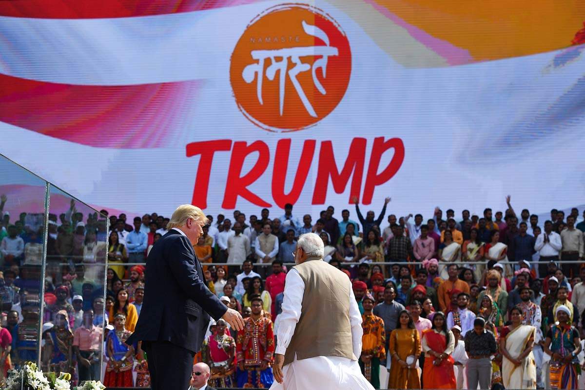 Thousands gather as Donald Trump and Narendra Modi inaugurate Motera Cricket Stadium