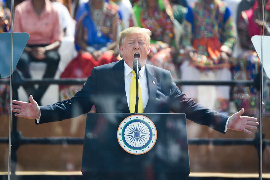In pics: US President Donald Trump addresses 'Namaste Trump' event