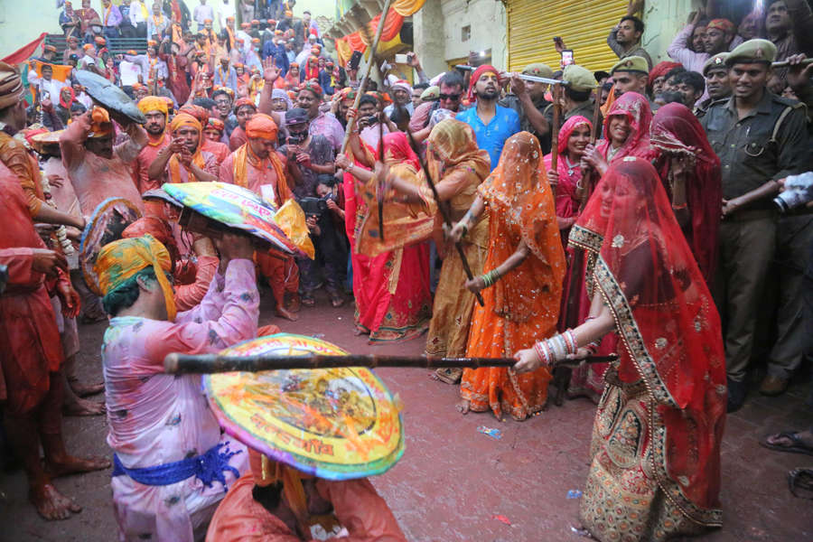 Colourful pictures from the Lathmar Holi celebrations