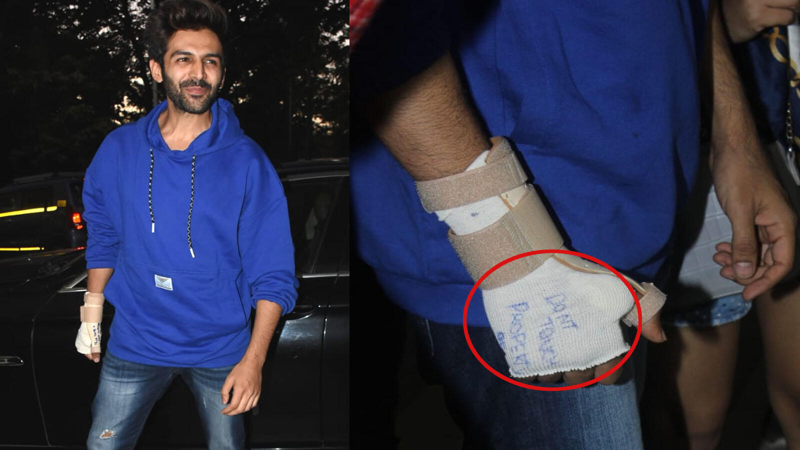'Message' on Kartik Aaryan's arm cast leaves fans speculating if it's