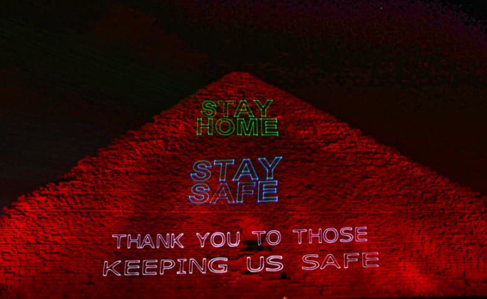 Great Pyramid Of Giza Lit Up With Message That Urges People To Stay Home Stay Safe Times Of India Travel