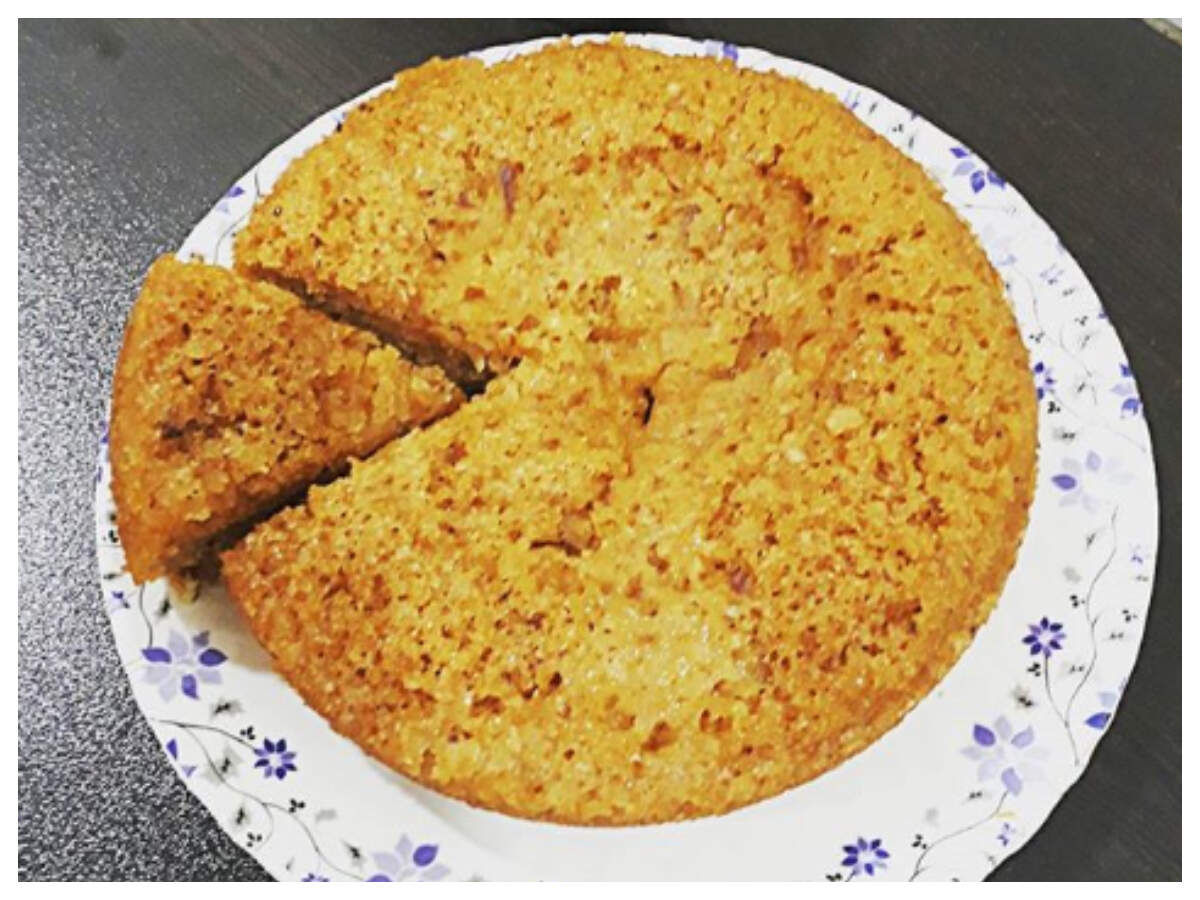 Eggless cake with condensed online milk in pressure cooker