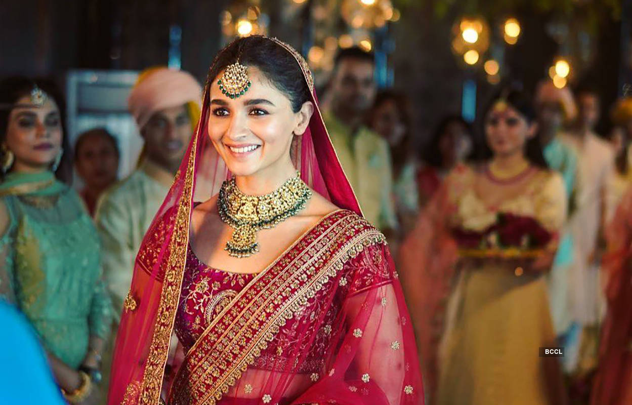 Alia Bhat wearing a lehenga at wedding