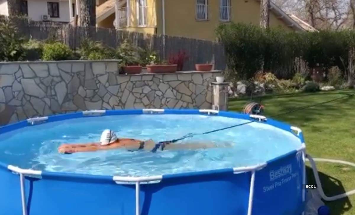 Olympian Kapas Boglarka shares pool pictures after testing positive for coronavirus