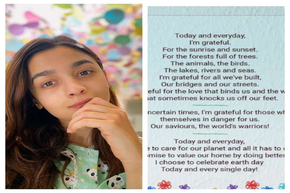 Alia Bhatt pens a beautiful poem on the Earth Day and we replicate her feeling! Alia Bhatt pens a beautiful poem on the Earth Day and we replicate her feeling!